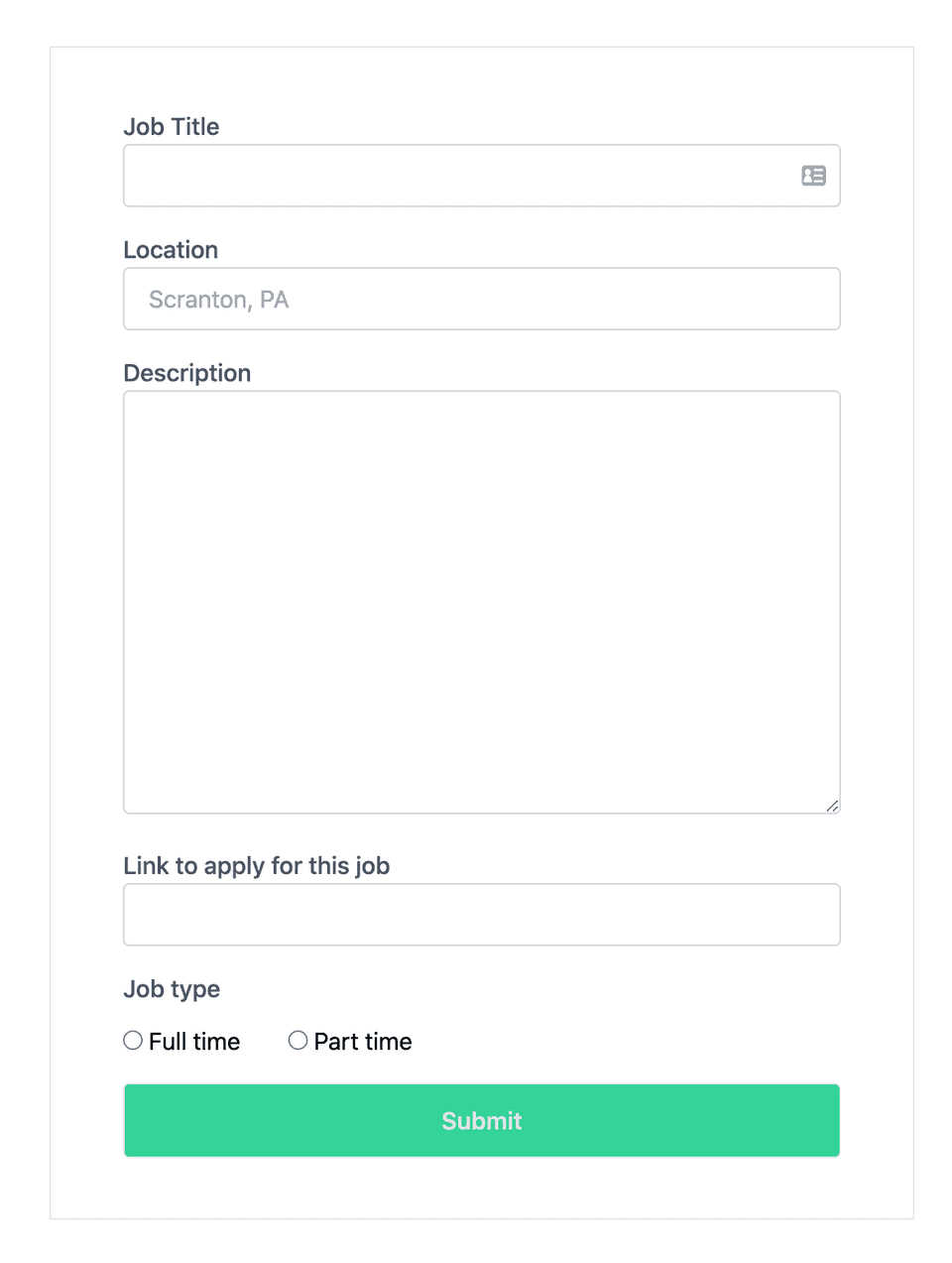 React Tailwind CSS form