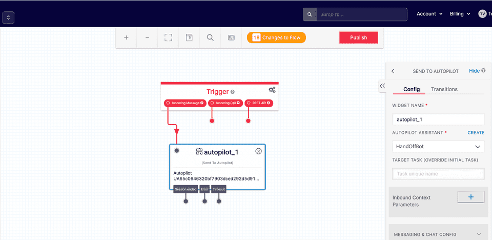 Twilio Studio Autopilot Widget