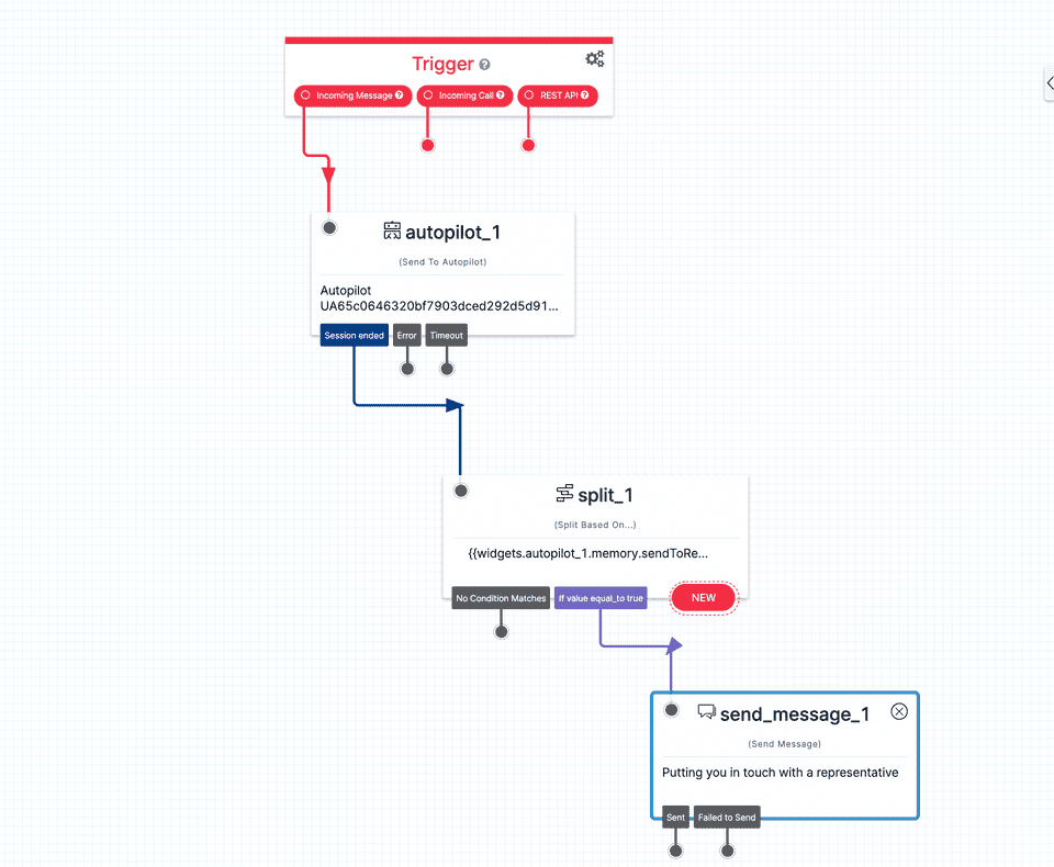 Twilio Studio Autopilot Widget