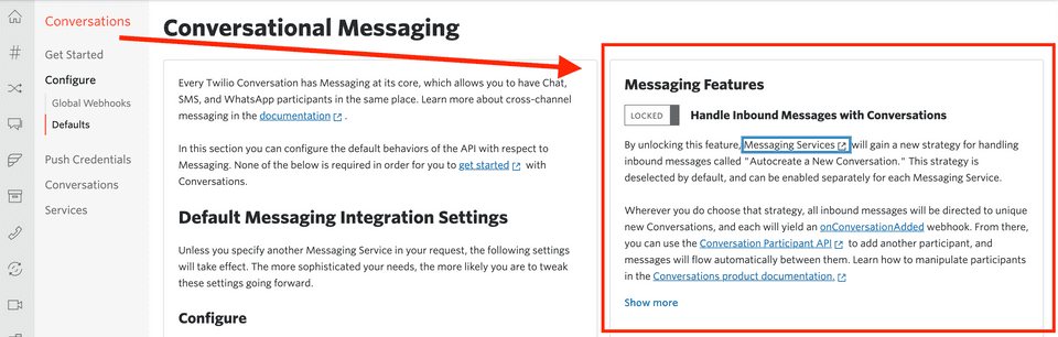 Twilio Conversations Autocreation in the console setting
